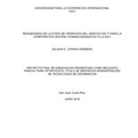 REINGENIERIA DE LA ETAPA DE OPERACIÓN DEL SERVICIO DE TI PARA LA CORPORACIÓN CENTRAL ROMANA BASADA EN ITILv3 2011
