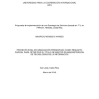 Propuesta de Implementación de una estrategia de servicios basado en ITIL en FAP COM, Heredia , Costa Rica